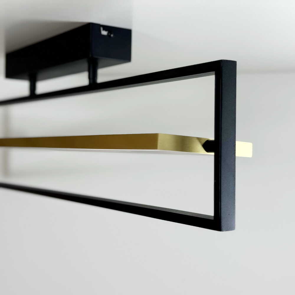 Светильник LED smart PRADA с пультом 60Вт 3000-5000K 3400Lm Прямоугольный Черно-золотой 220725